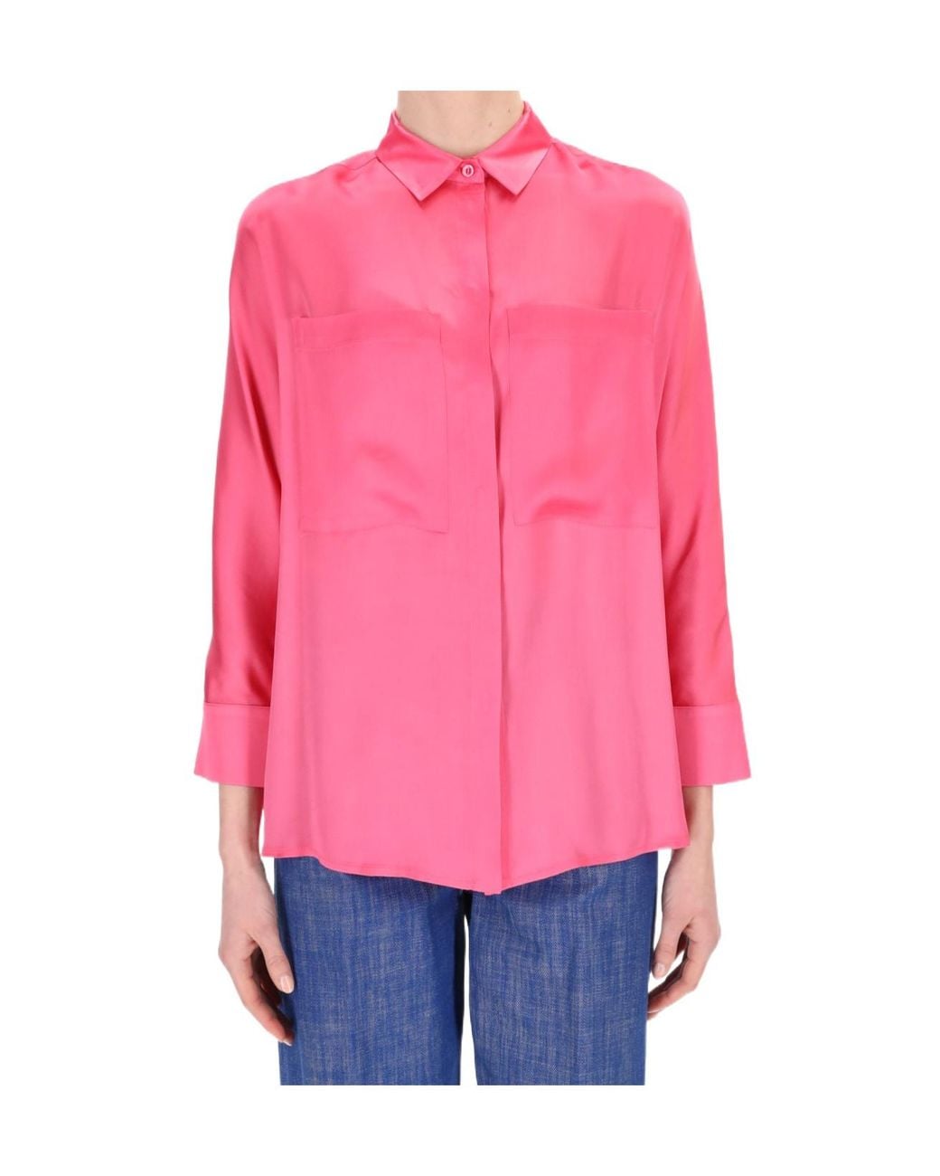 Semicouture Pink Oversized Pocket Shirt