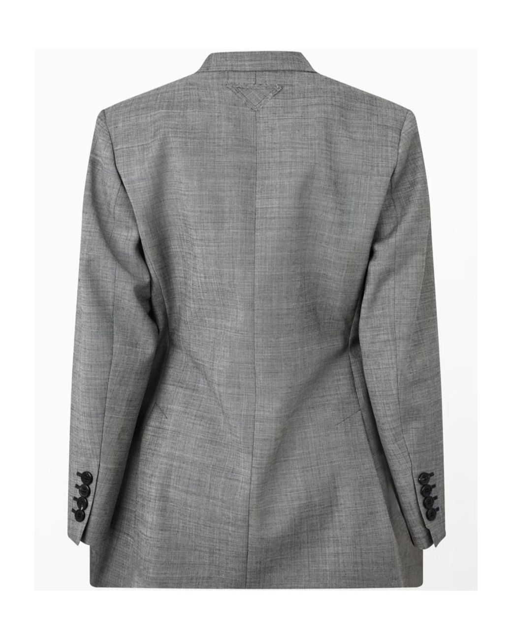 Prada Gray Double-Breasted Blazer