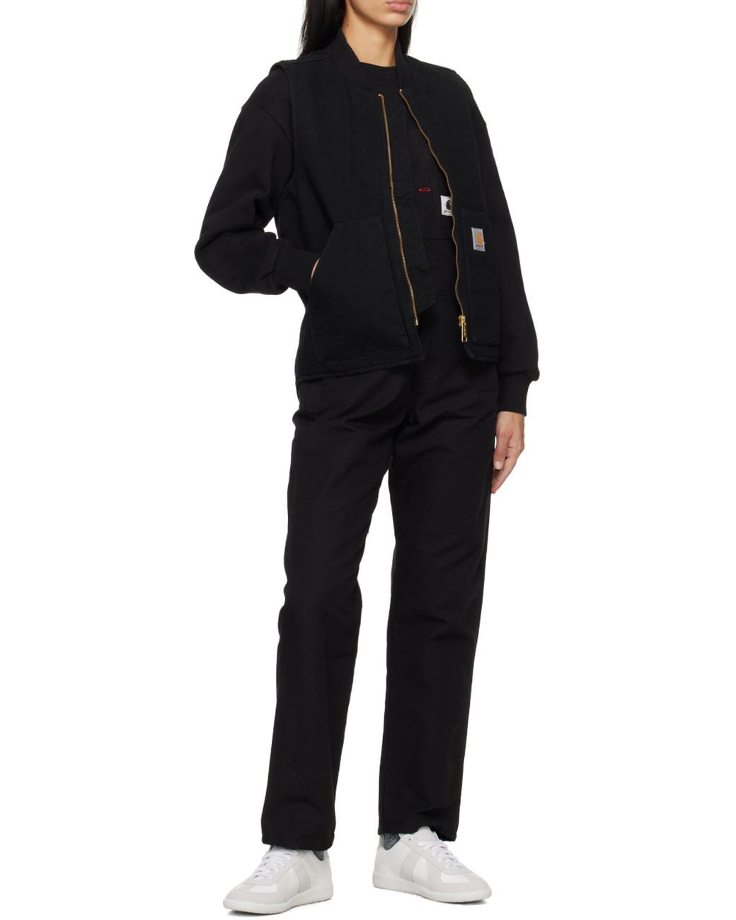 Carhartt Black W' Bib Logo Patch Overalls