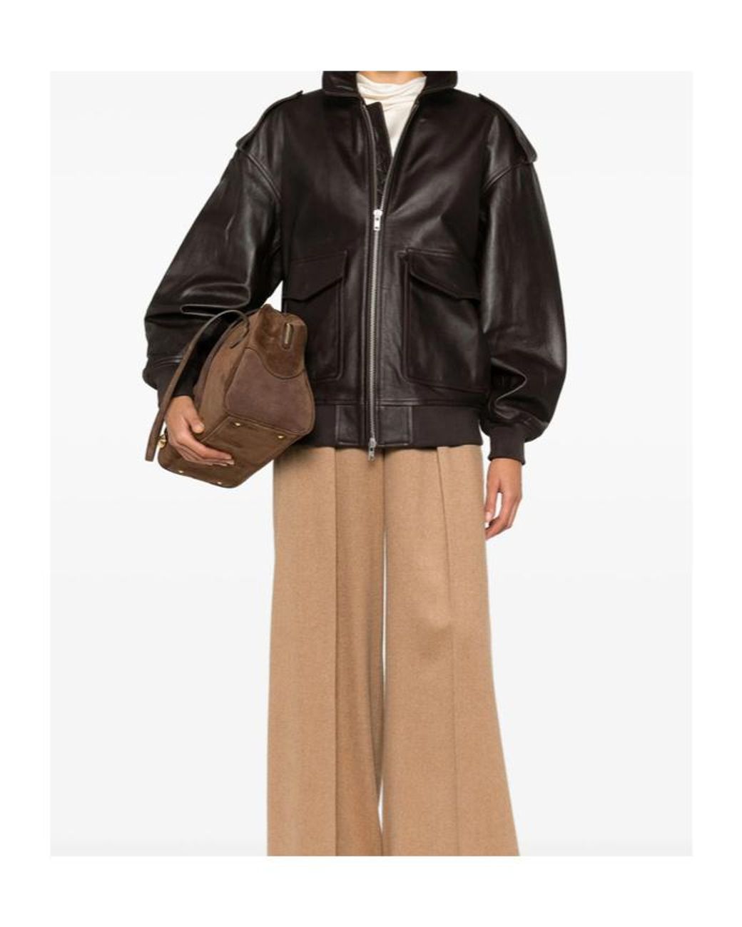 Frankie Shop Black Viper Leather Jacket