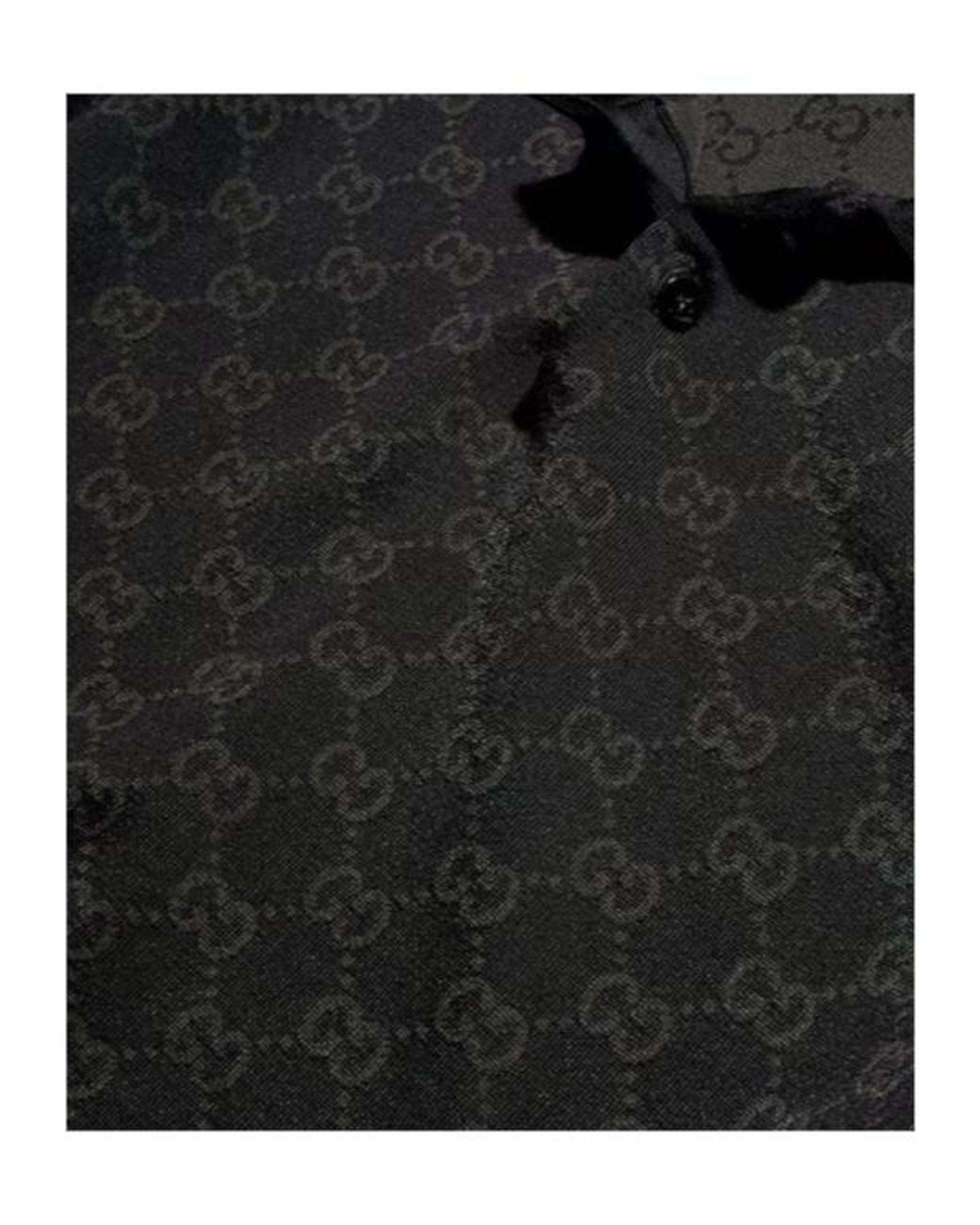 Gucci Black Viscose Gg Jacquard Polo Shirt for men
