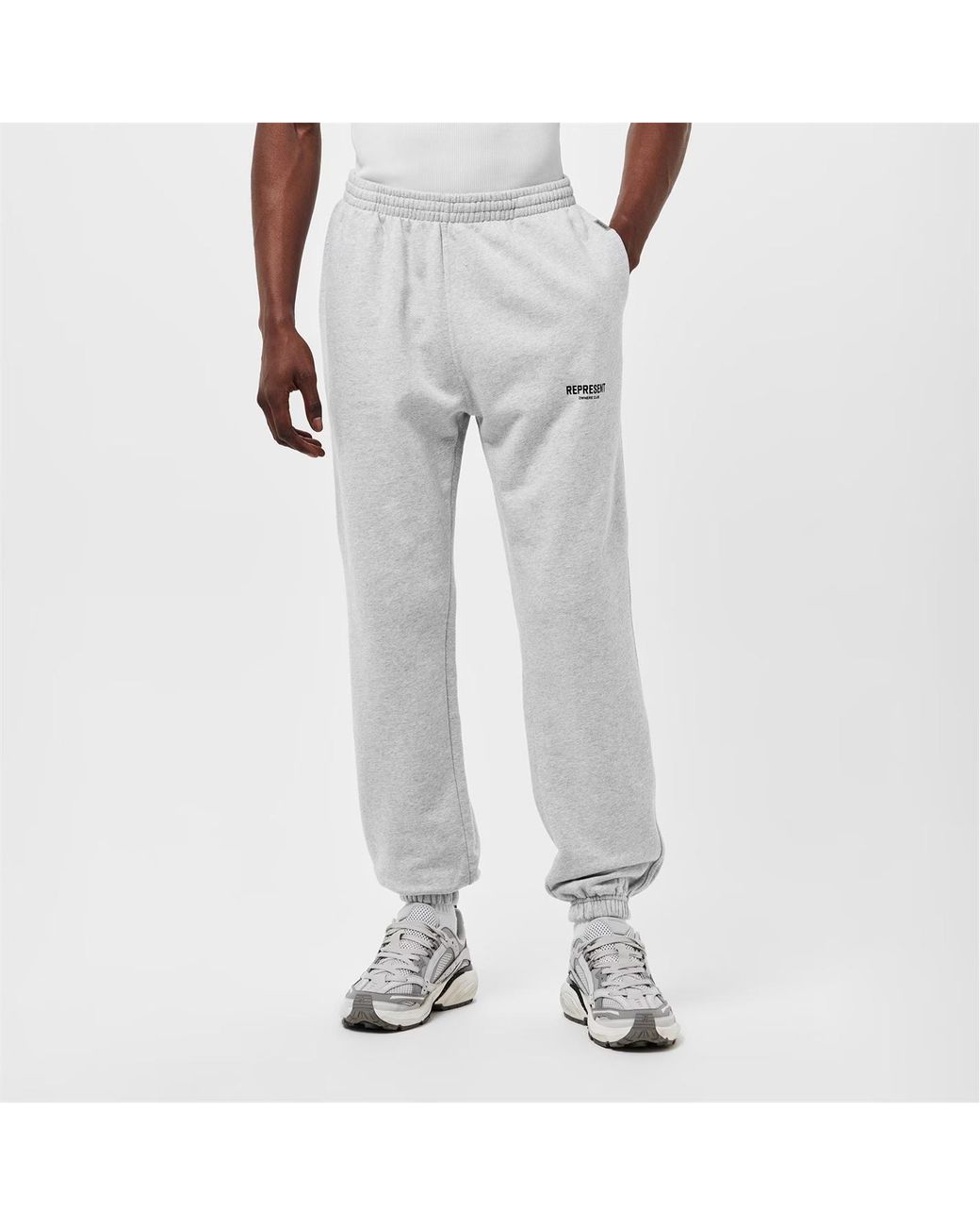 Represent Gray Logo Track Pants for men