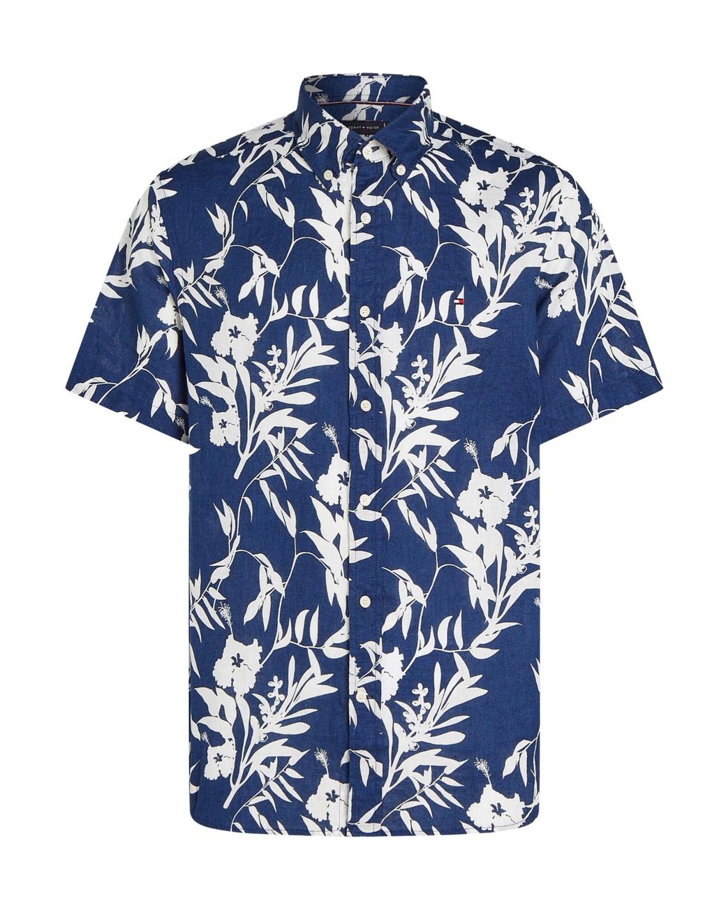 Tommy Hilfiger Blue Base Floral Shortsleeve Shirt for men