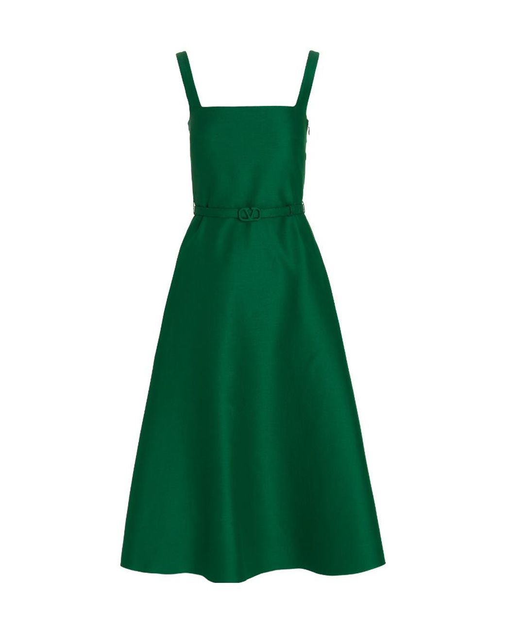 Valentino Green Vlogo Signature Belted Dress