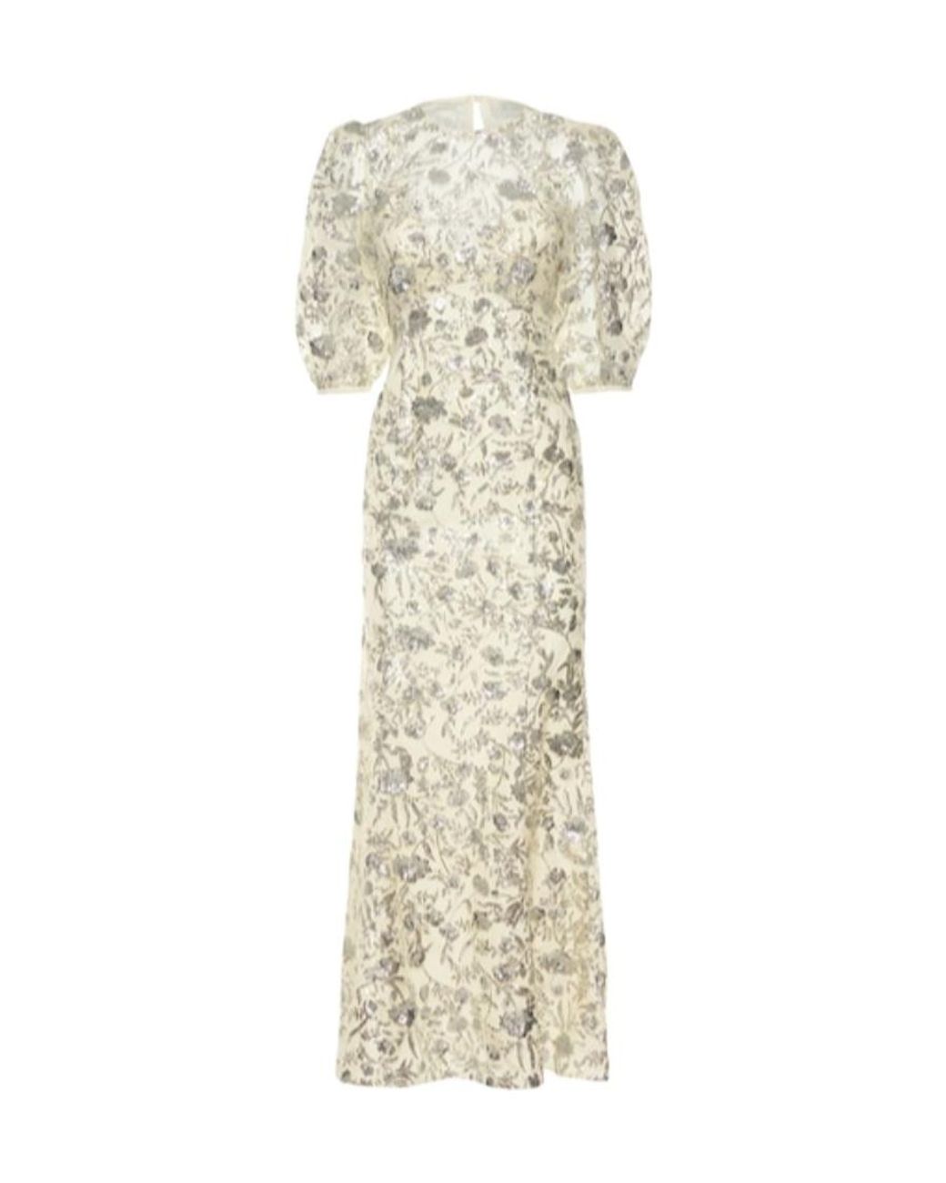 Self-Portrait Metallic Sequined Mid-Length Dress