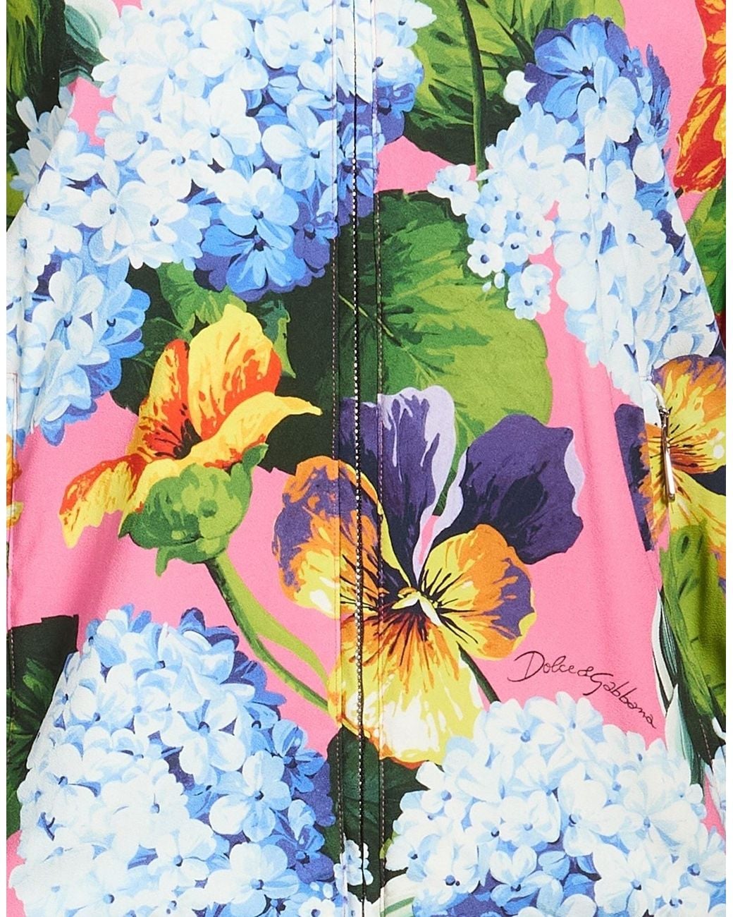 Dolce & Gabbana White Floral Print Casual Jacket