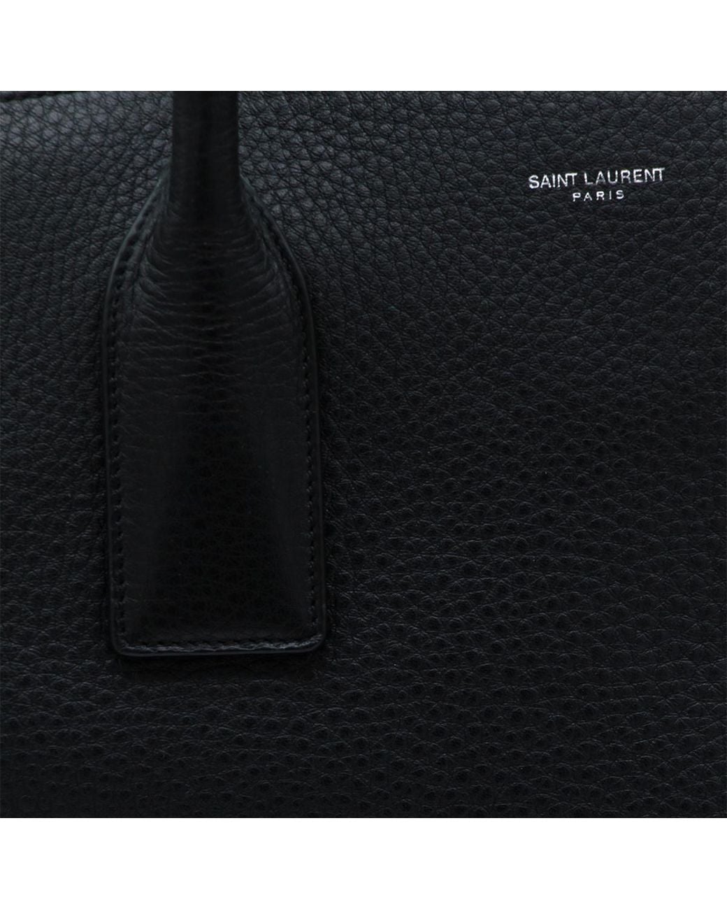 Saint Laurent Black Logo Stamp Zip-Up Tote Bag for men