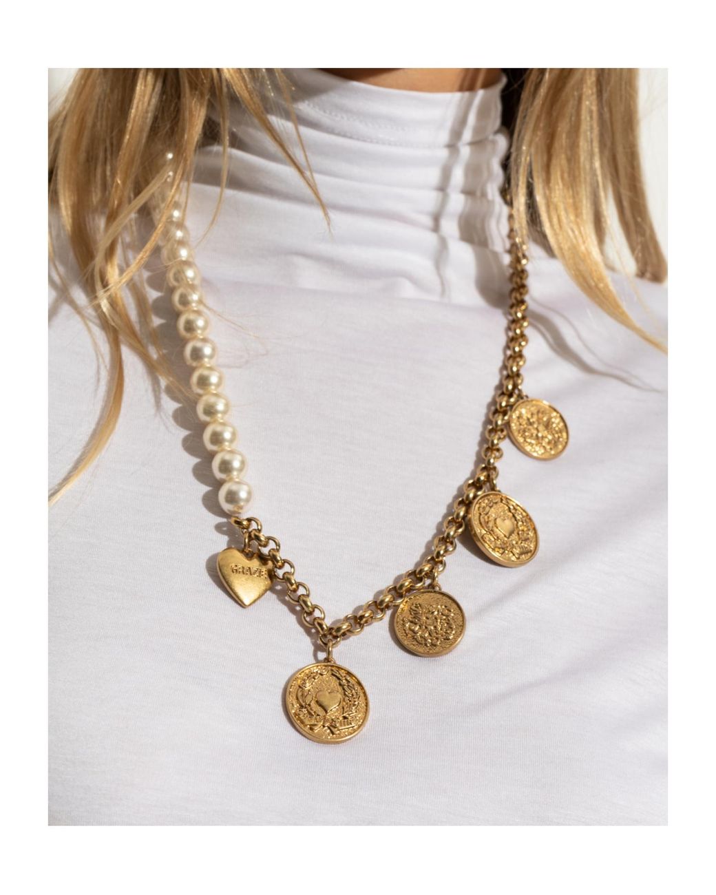 Moschino Metallic Pendants Detailed Necklace