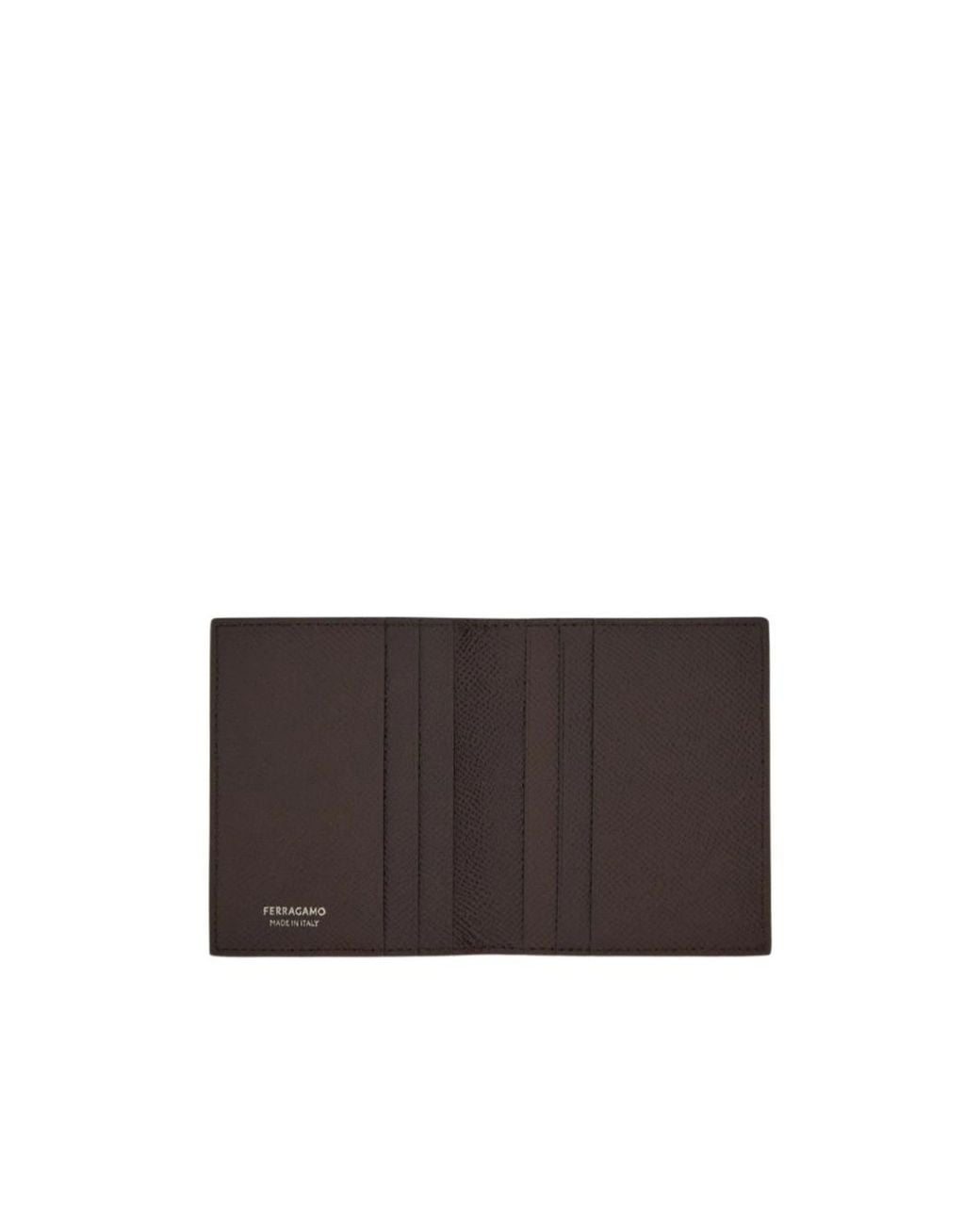 Ferragamo Brown Gancini Credit Card Holder for men