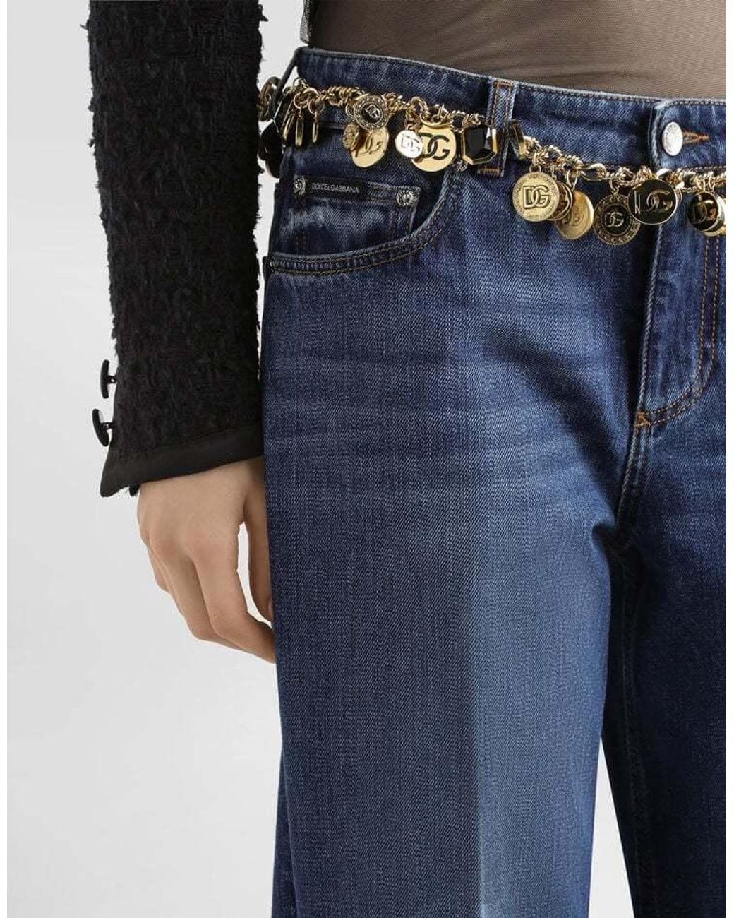 Dolce & Gabbana Blue Pressed Crease Jeans