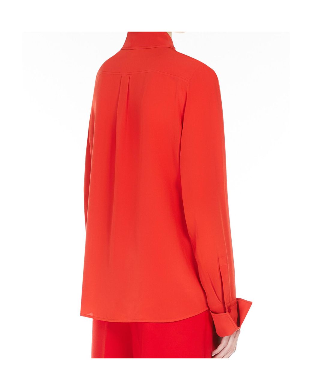 Sportmax Red Gemona Long-Sleeved Crepe Shirt
