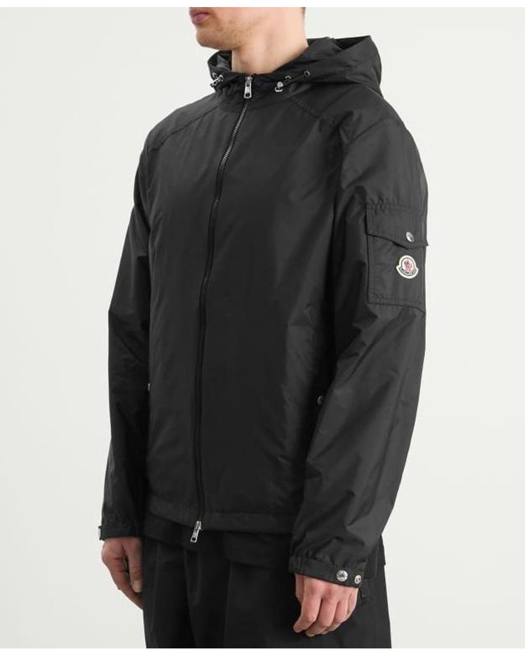 Moncler Black Etiache Hooded Windbreaker Jacket for men