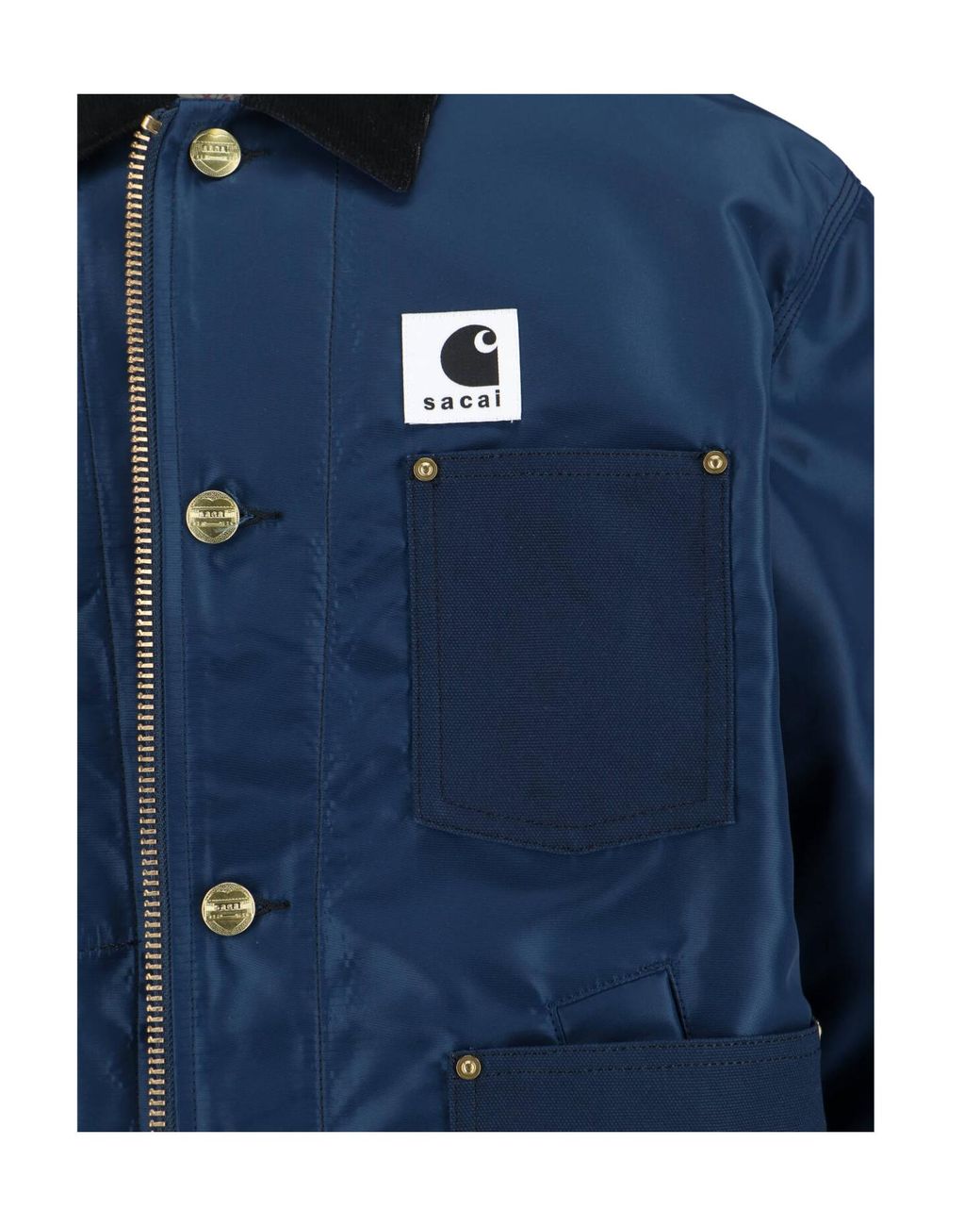 Sacai Blue X Carhartt Wip Logo Patch Twill Duck Jacket for men