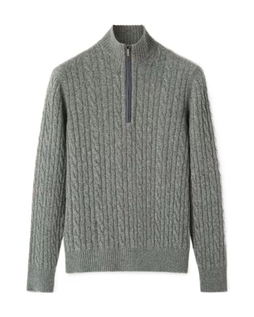 Loro Piana Gray Treccia Jumper for men