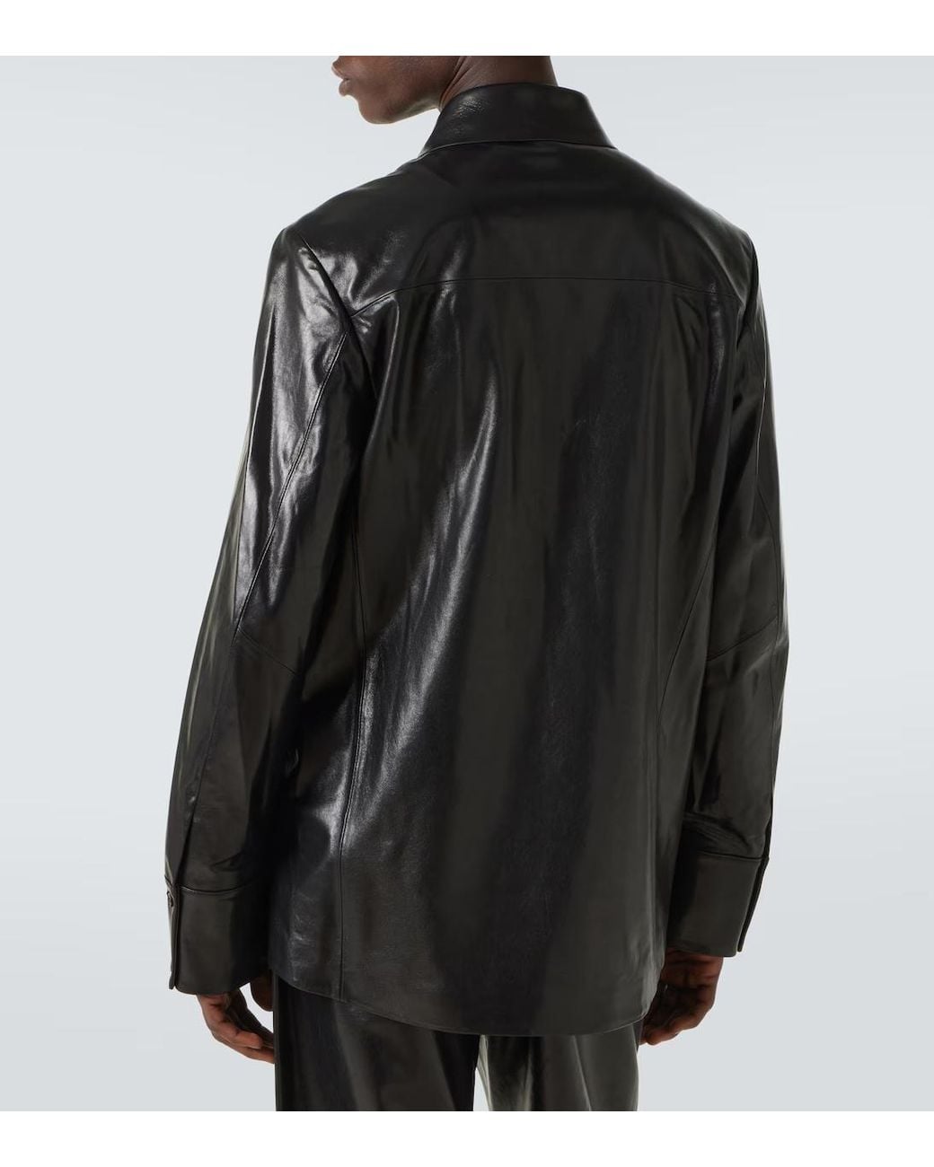 Entire studios Black Legacy Leather Shirt for men