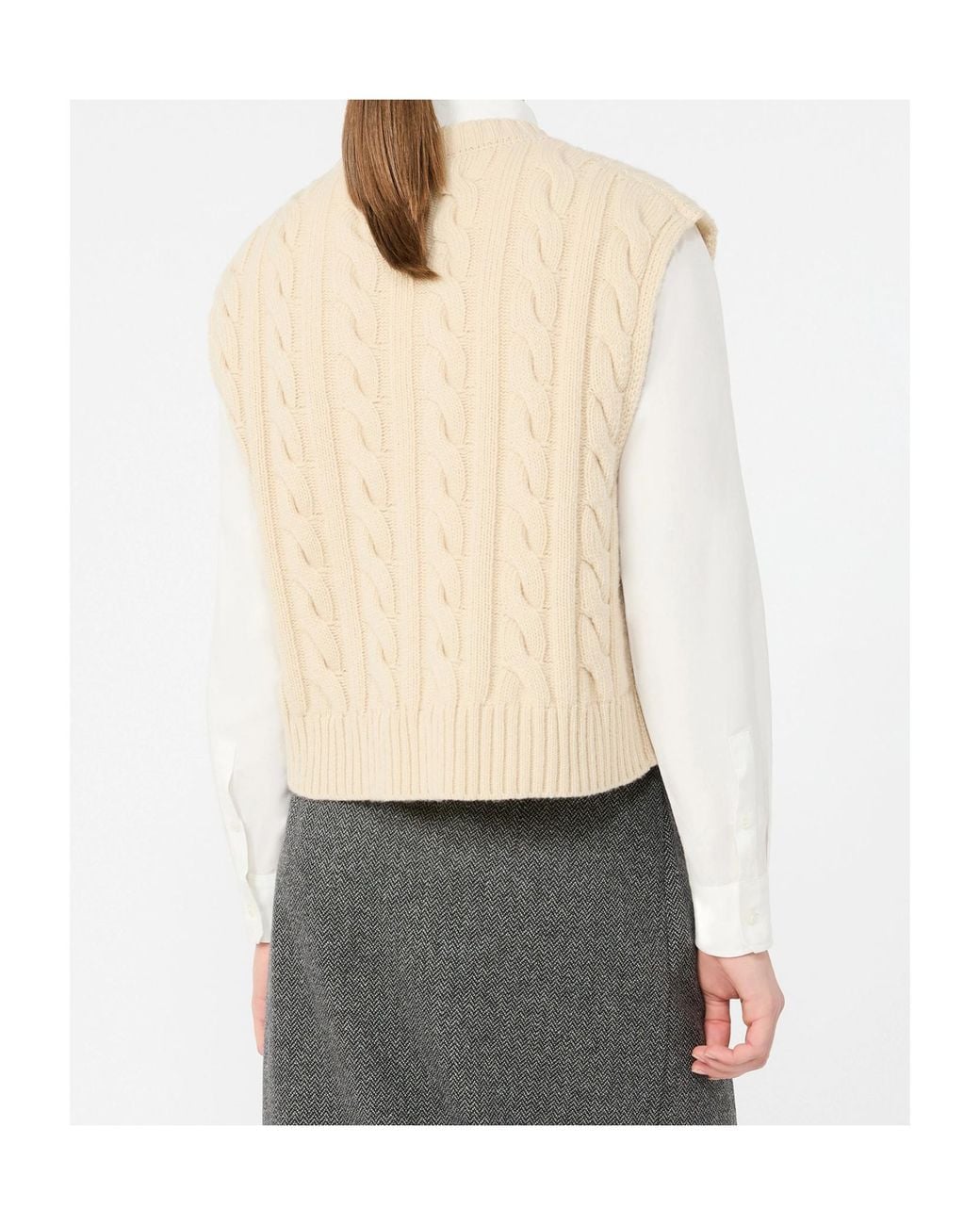 Weekend by Maxmara Natural Clown Cable-Knit Knitted Top