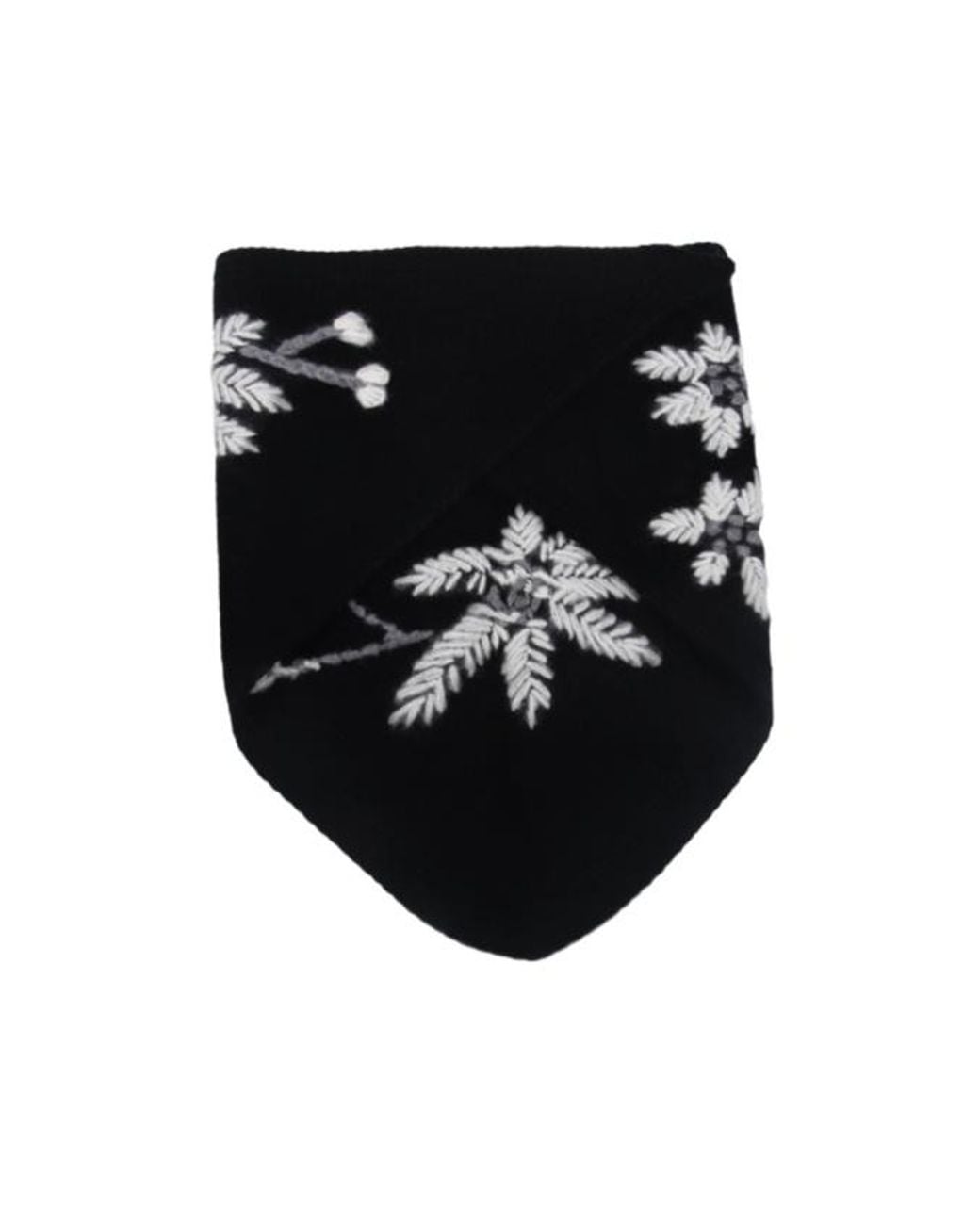 P.A.R.O.S.H. Black Wallaby Floral Knit Scarf