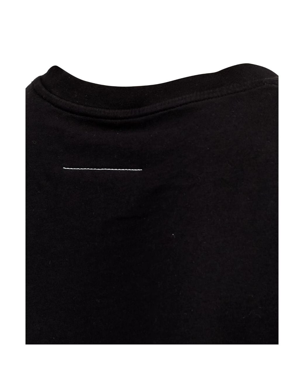 MM6 by Maison Margiela Black Cropped Logo T-Shirt
