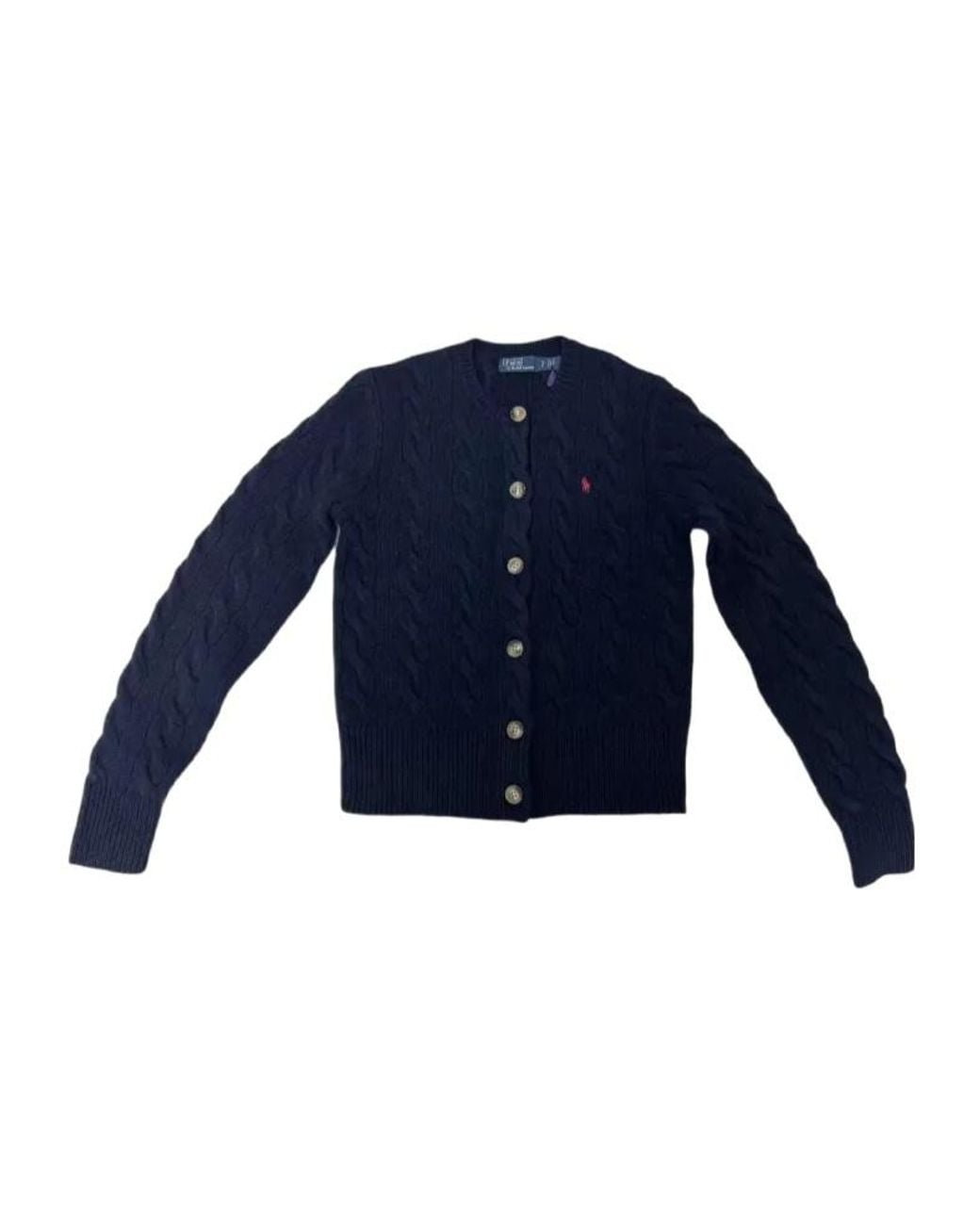 Polo Ralph Lauren Blue Pony Embroidered Cable-Knit Cardigan