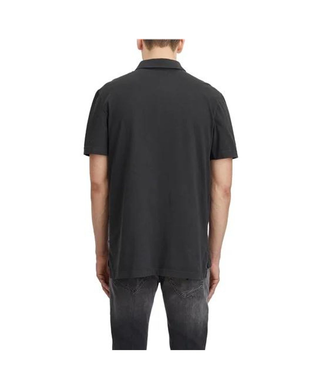 James Perse Black Short-Sleeved Polo Shirt for men