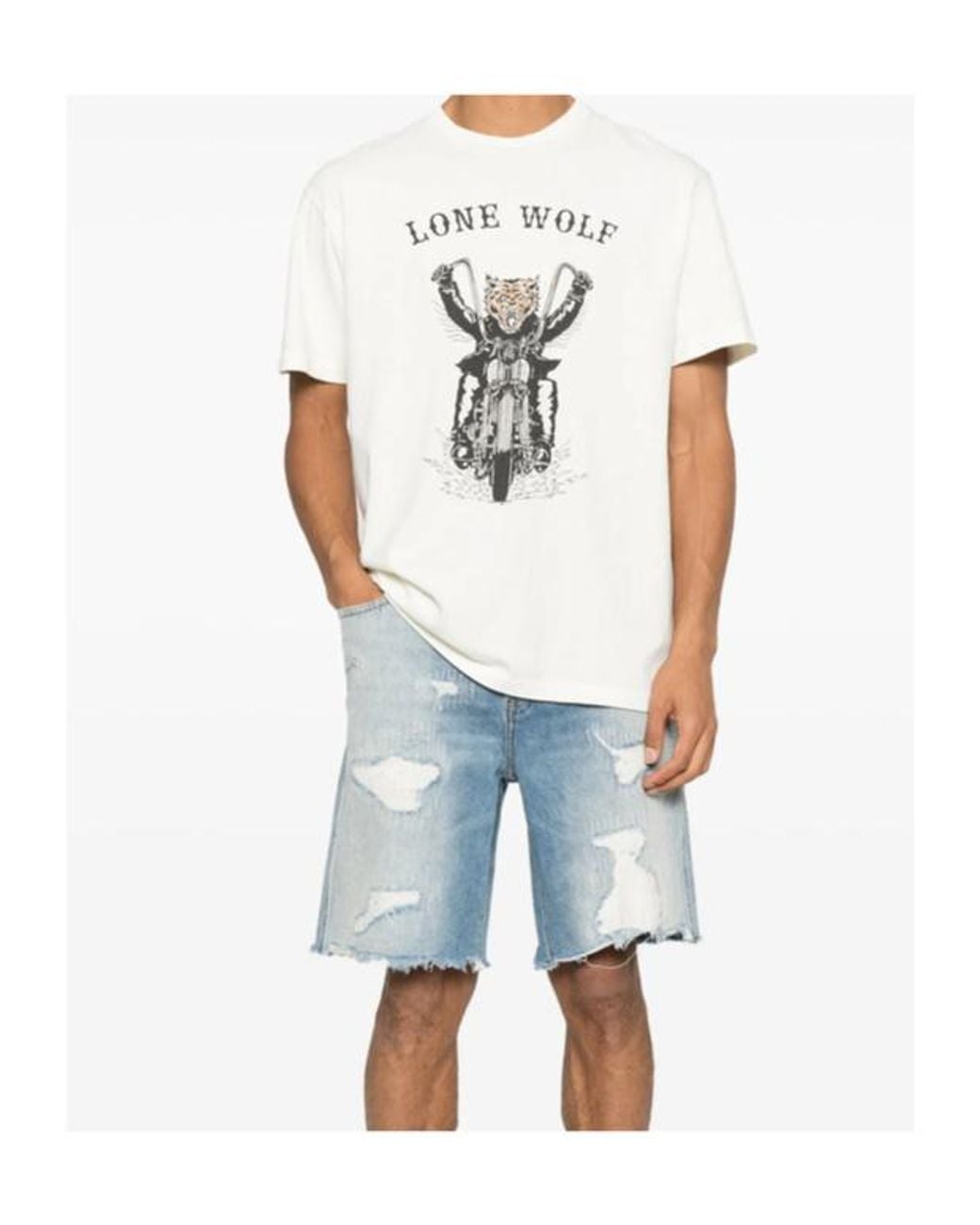 GALLERY DEPT. White Lone Wolf Crewneck T-Shirt for men