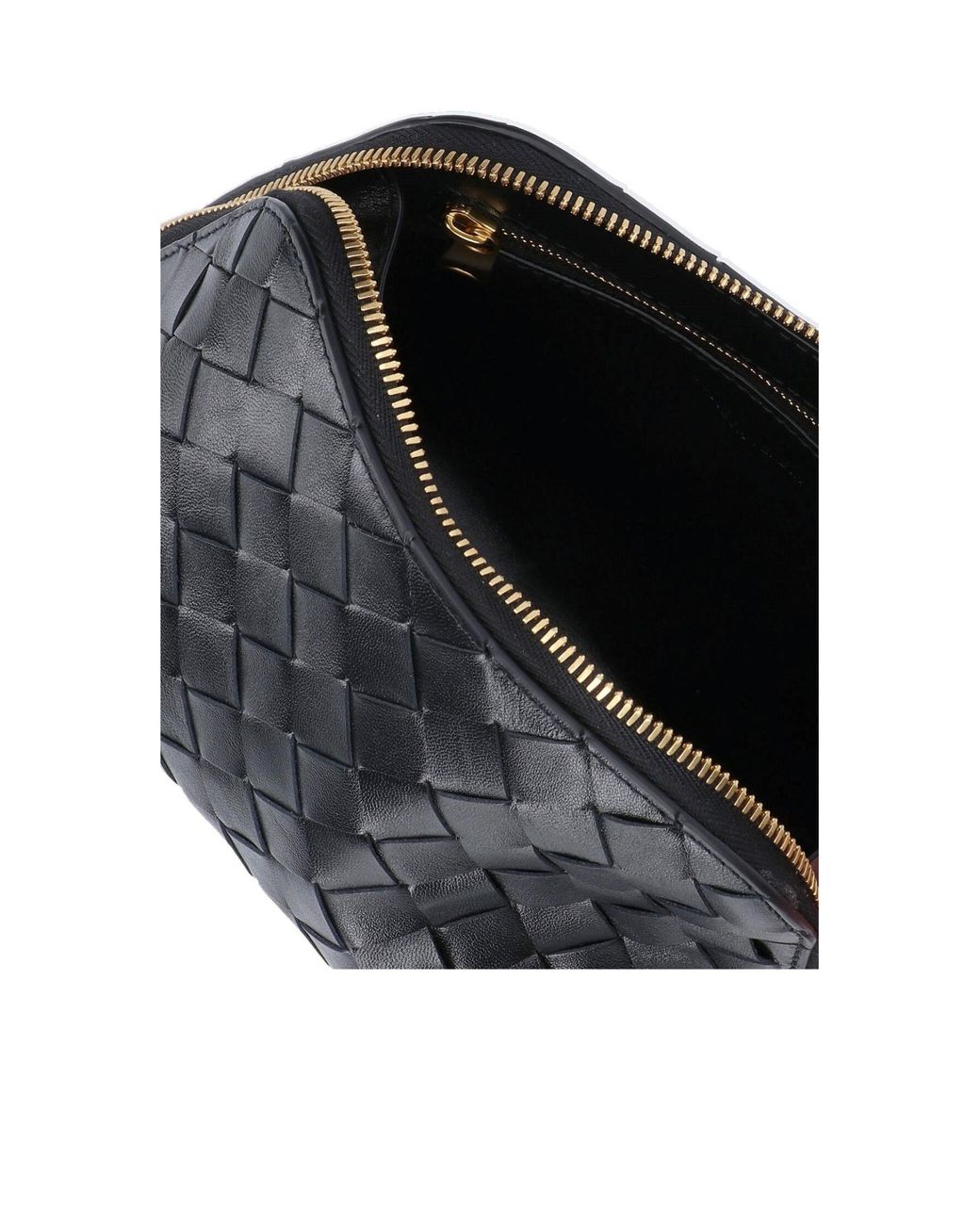 Bottega Veneta Black Intrecciato Medium Half-Moon Beauty Pouch