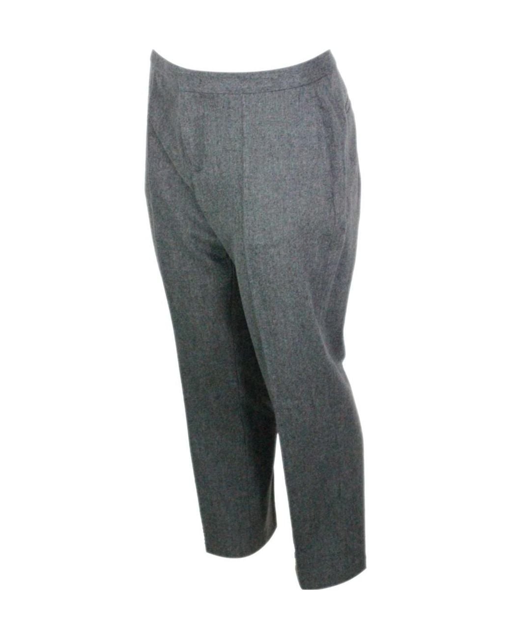 Fabiana Filippi Gray Embellished Straight Leg Trousers