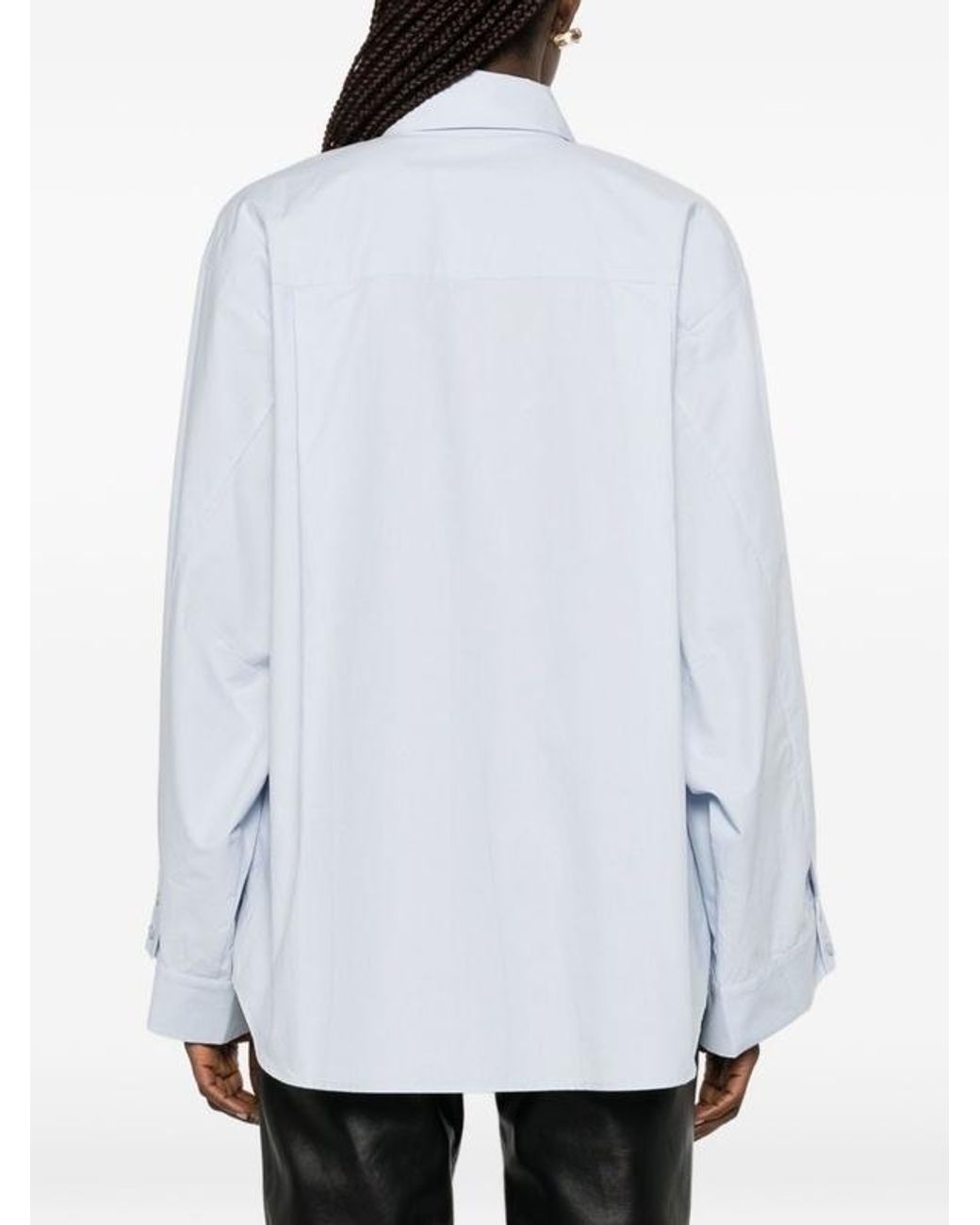 Frankie Shop Blue Tila Wide Sleeve Shirt