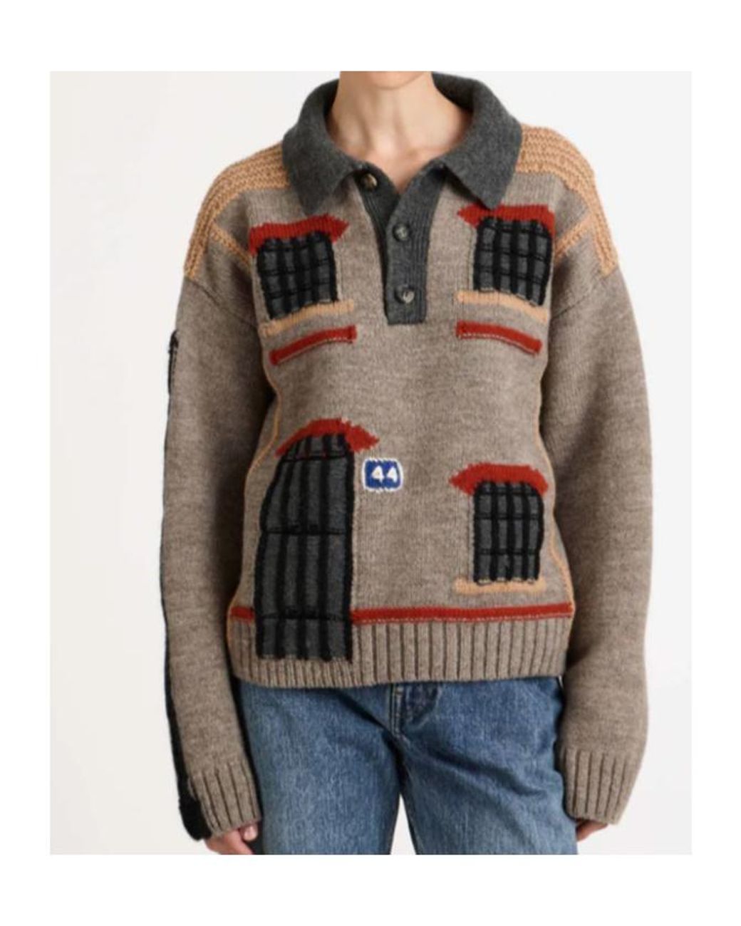 J.W. Anderson Brown House Polo Sweater