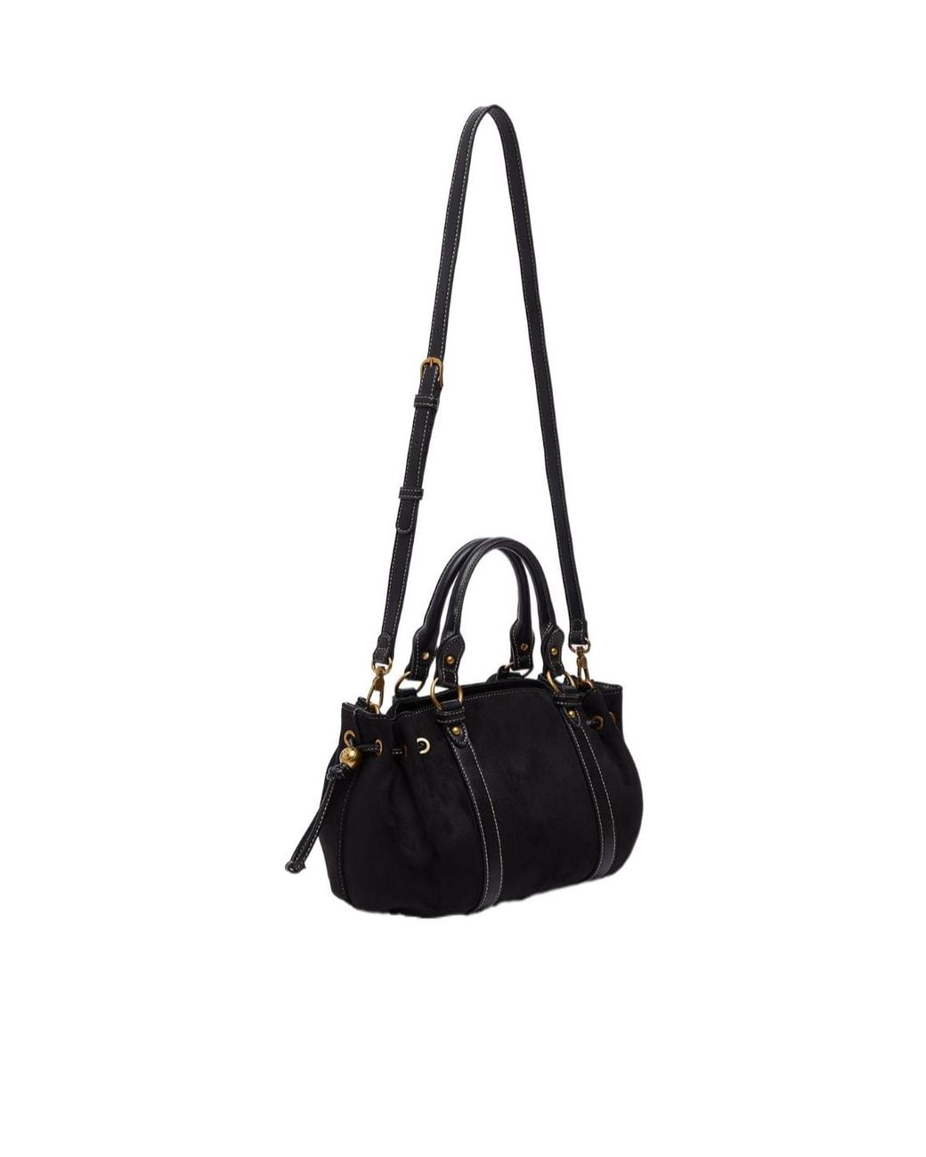 Liu Jo Black Drawstring Suede Tote Bag