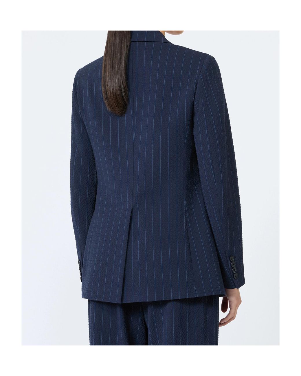 Max Mara Blue Long-Sleeved Suit Jacket