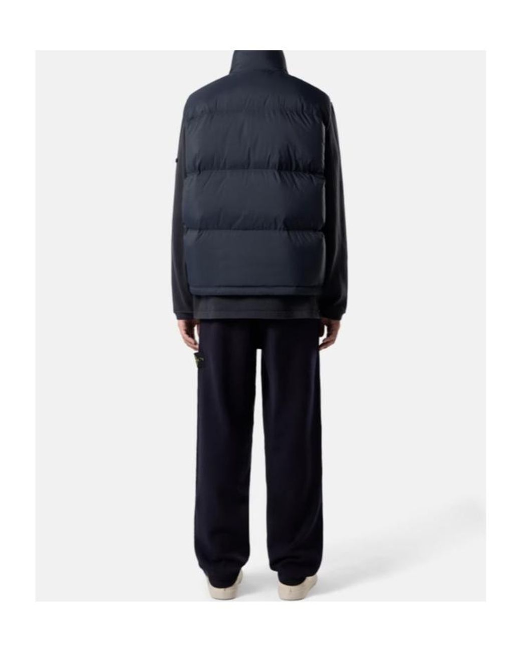 Stone Island Blue Knitted Logo-Patch Joggers for men