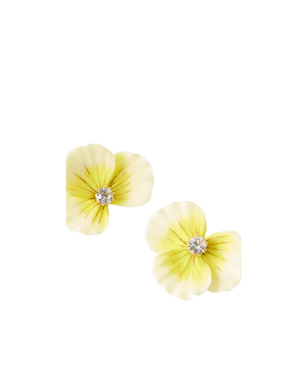 Jennifer Behr Yellow Pale Floral Stud Earrings