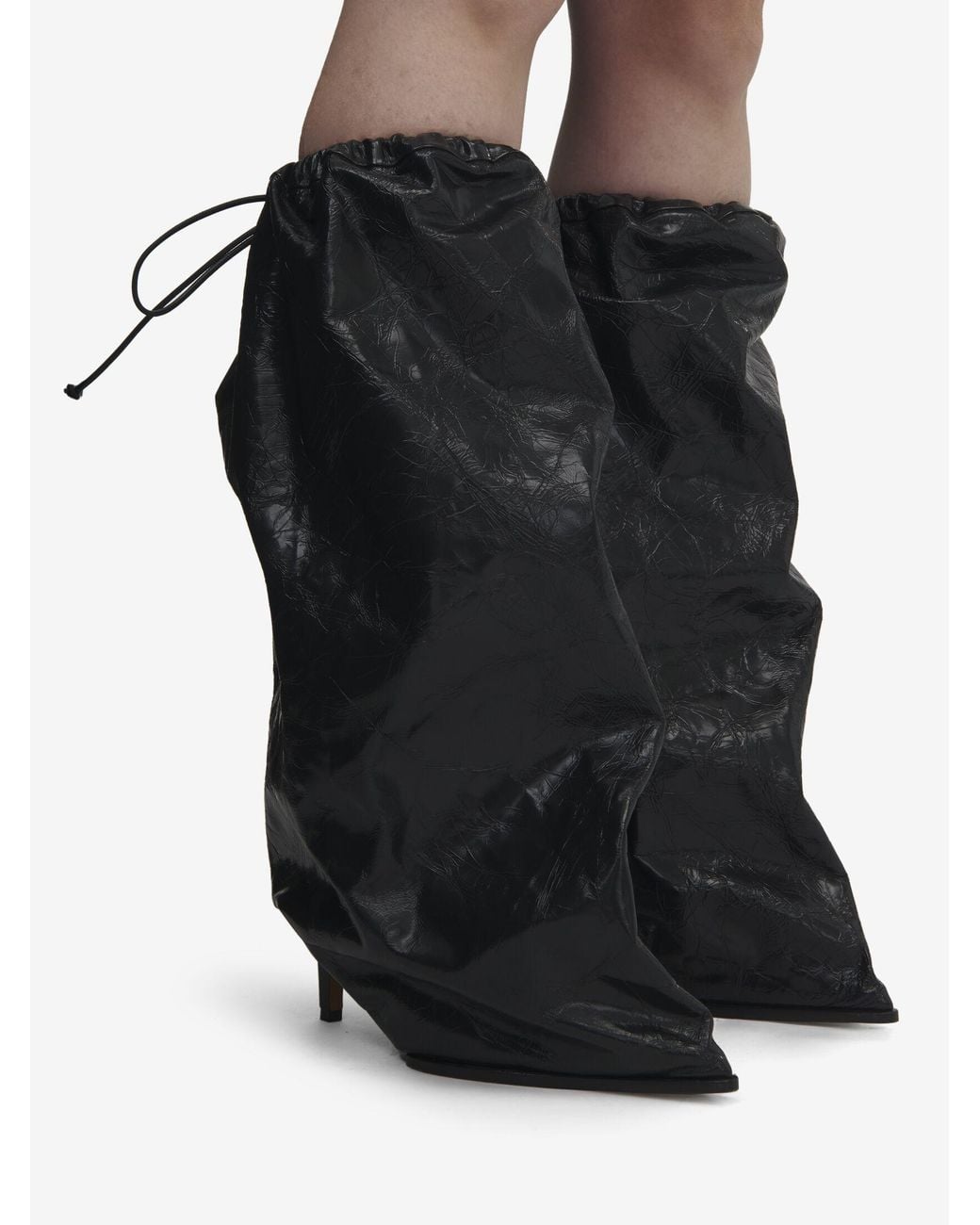 McQueen Black Bag Pointed-Toe Boots
