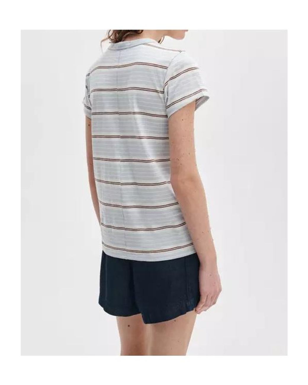 Rag & Bone White Coarse-Knit Striped T-Shirt