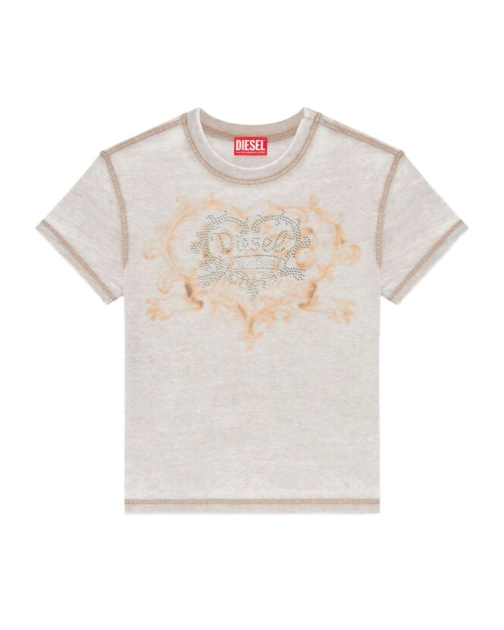 DIESEL White T-Ila-Aa1 Stud Logo T-Shirt