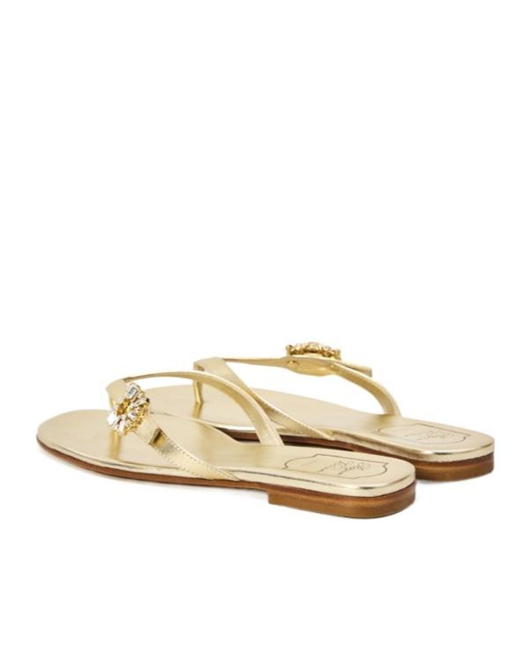Roger Vivier White Embellished Thong Strap Sandals