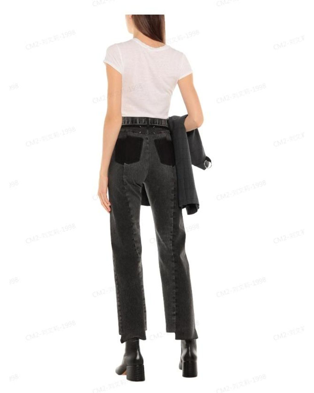 Maison Margiela Black Multicolored Denim Trousers