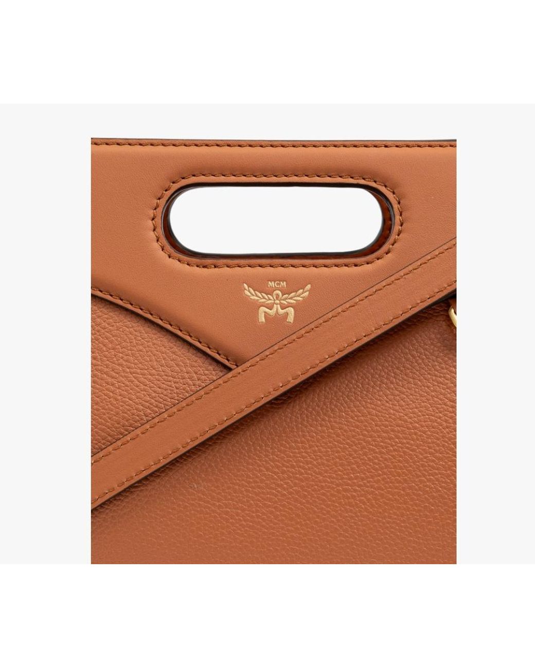 MCM Brown Soft Diamond Embossed Tote Bag