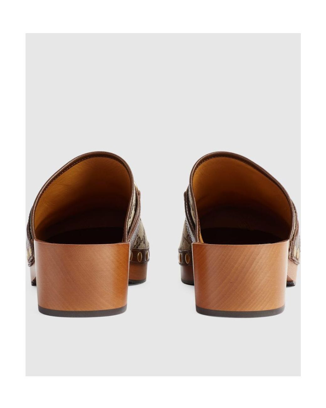 Gucci Brown Gg Pattern Clogs for men