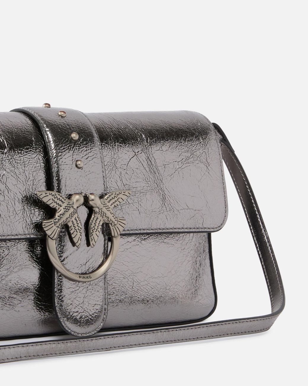 Pinko Gray Love One Classic Shoulder Bag