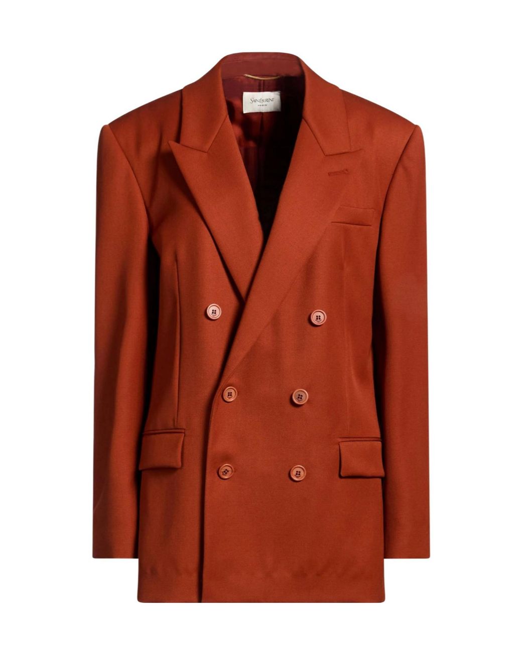 Saint Laurent Brown Minimalist Wool Blazer