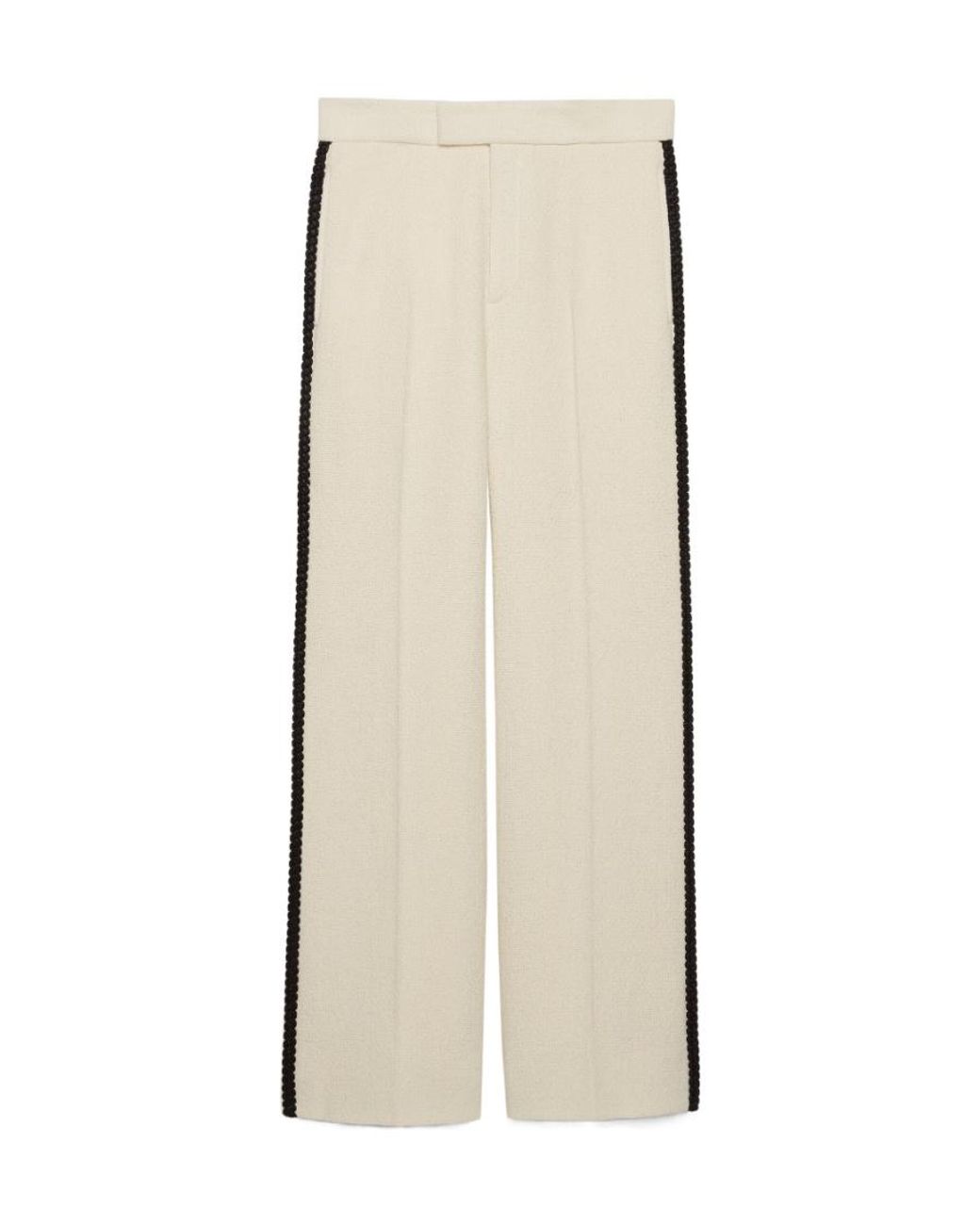 Gucci Natural Retro Logo Patch Straight Hem Trousers for men
