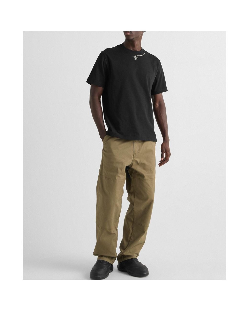 Moncler Black Simple T-Shirt for men