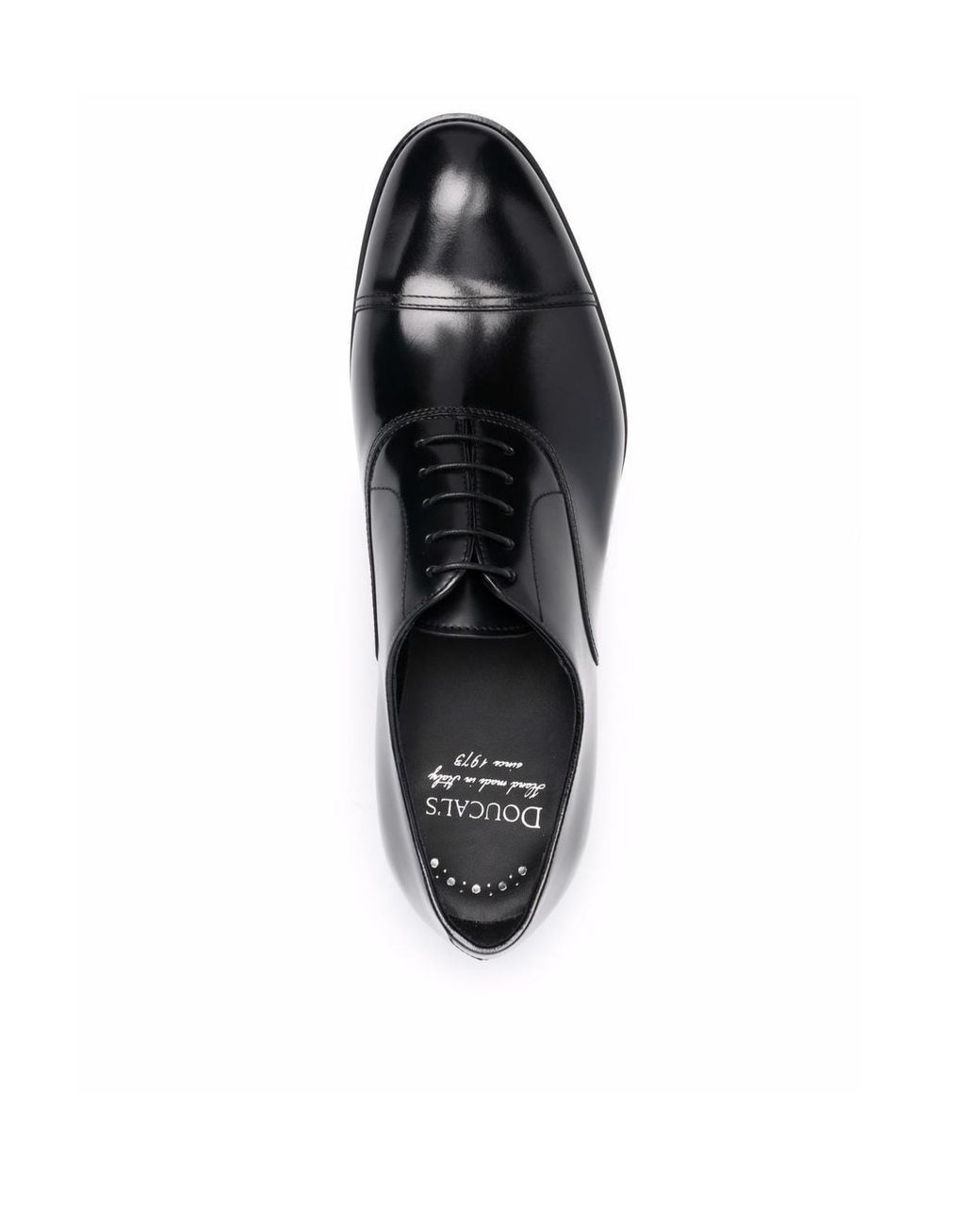 Doucal's Black Almond Toe Lace-Up Shoes for men