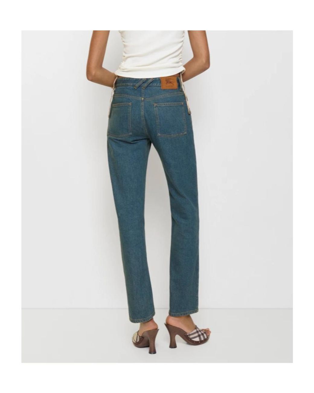Burberry Blue Mid-Rise Straight Jeans