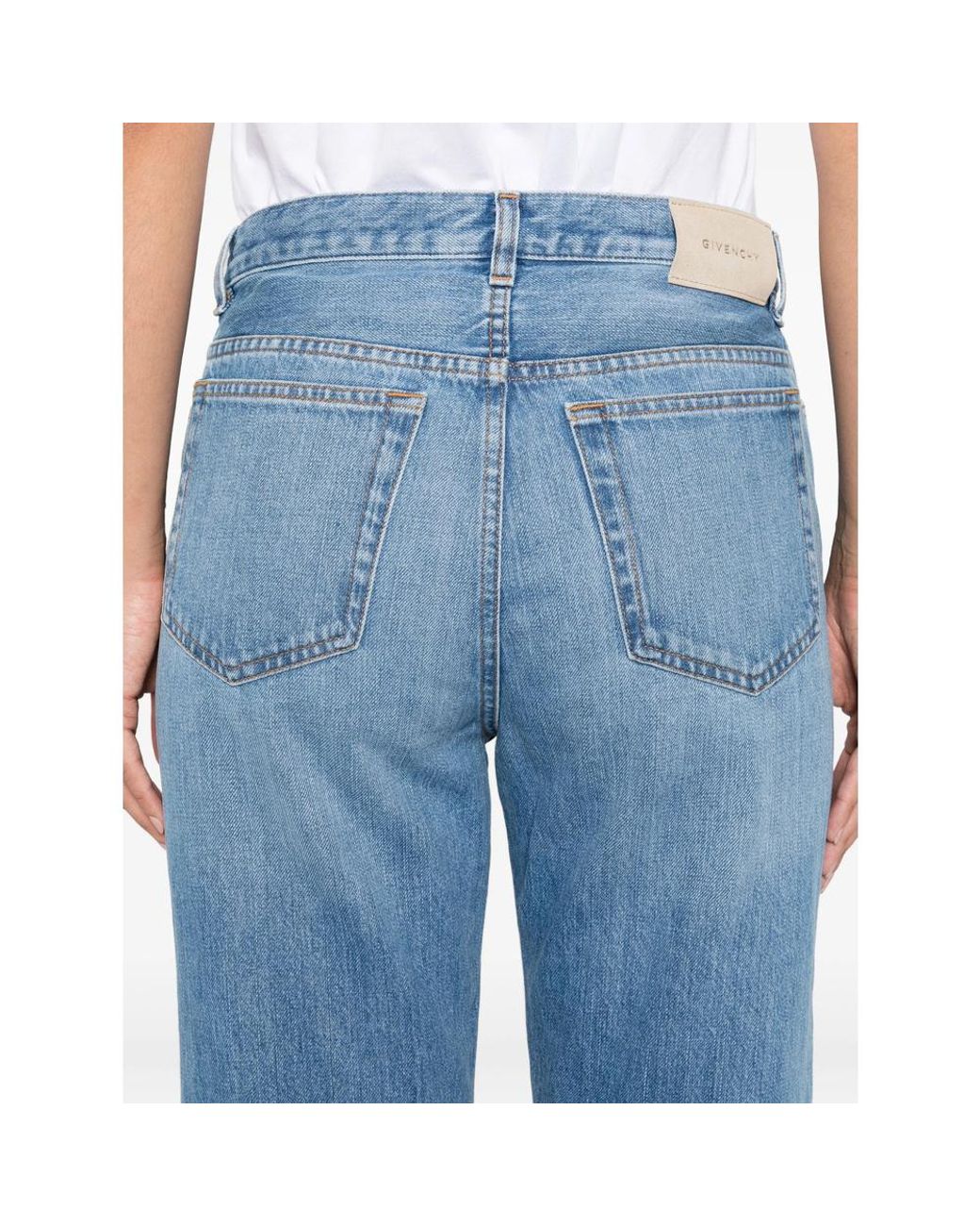 Givenchy Blue High-Waisted Straight-Leg Jeans