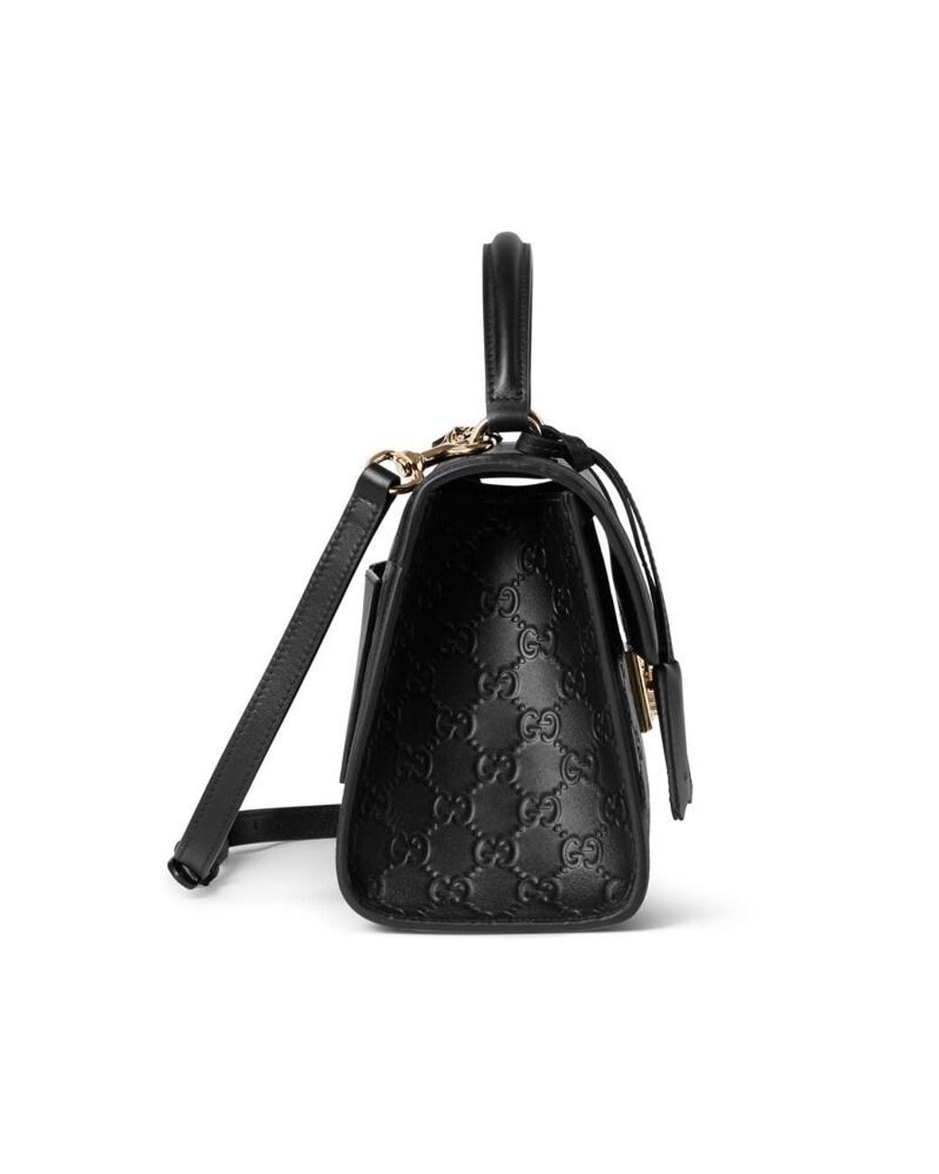 Gucci Black Padlock Medium Top Handle Bag