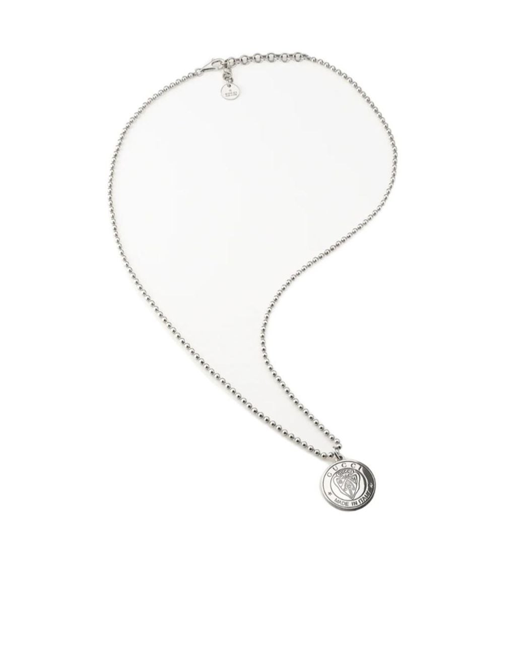 Gucci White Crest Pendant Necklace for men