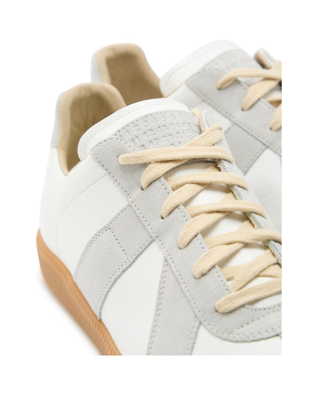 Maison Margiela White Leather Low-Top Trainers